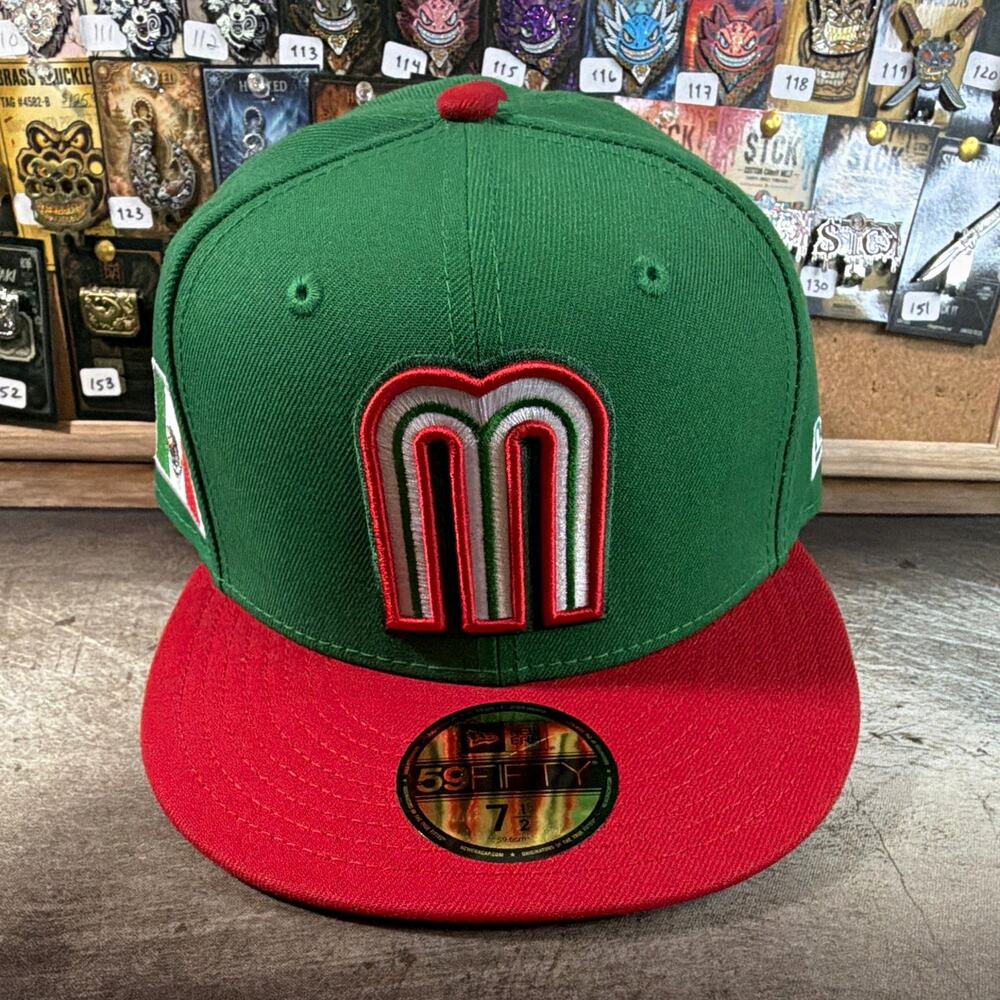 New Era 59FIFTY Mexico Team Baseball Fitted Cap Green/Red 7 1/2